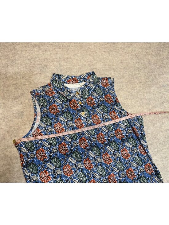 Vintage Arizona Womens Floral Sleeveless Polo Tank Top Shirt Cotton 90s XL - Picture 5 of 9